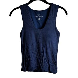 Klassy Network Ribbed Built-In Bra Tank Top Navy XS